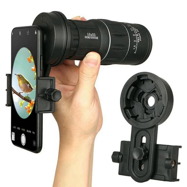Universell telefonadapterfeste Monokulær Kikkert Spotting Scope Teleskop Bærbar