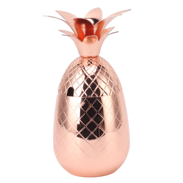 Cocktail Shaker i Rosaguld Ananasform – 500 ml Rustfrit Stål med Poleret Glat Overflade til Hjemmebaren