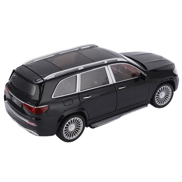 1/24 Modelbiler Legering Diecast SUV-model Køretøjslegetøj med Lyd og Lys til Børns Legetøjsamling Sort