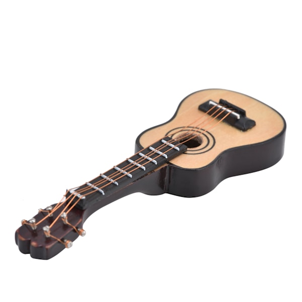 Dockhus Miniatyr Trägitarr i Skala 1:12, Mini Gitarr Display Modell Klassisk Gitarr