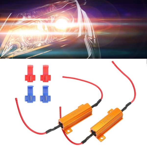 2 stk. 50W 8ohm trådviklet belastningsmodstand dekoder Fiks LED-lys Hyperblink blinklysblinker