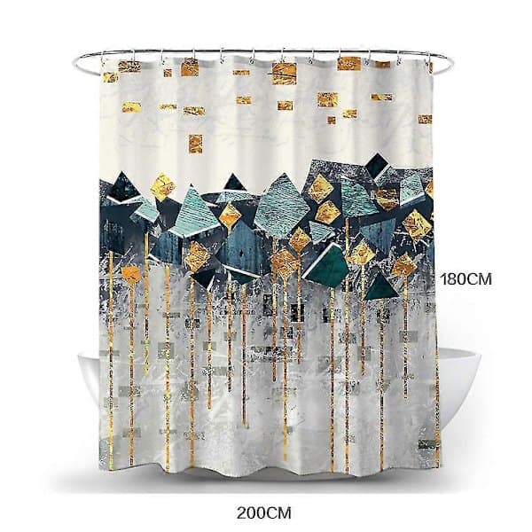 【DENGTU】Moderne Vandtæt Bruseforhæng til Badeværelse Beige Beige 180x200cm