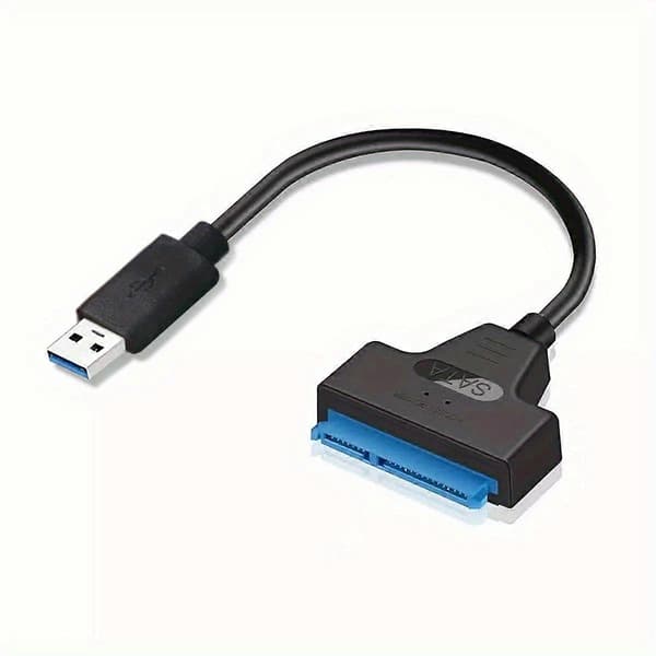 SATA til USB 3.0-adapterkabel for 2,5-tommers harddisk HDD/SSD, harddiskadapterkonverter støtter UASP (svart) single