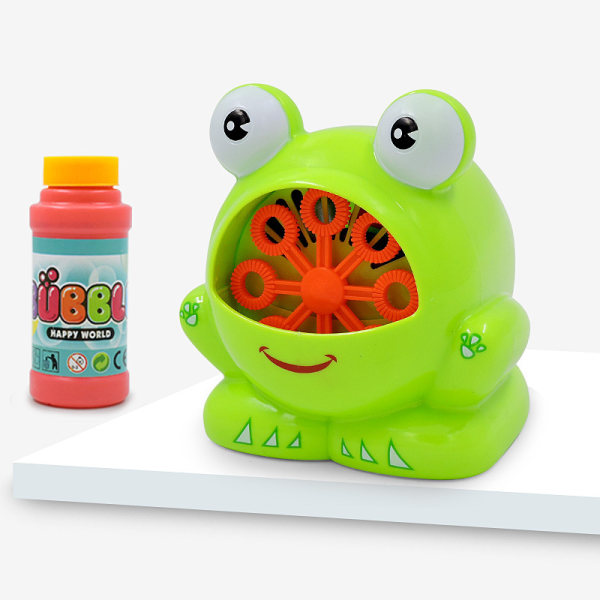 Elektrisk fläkt bubbel leksak automatisk groda blåser bubbel mas frog