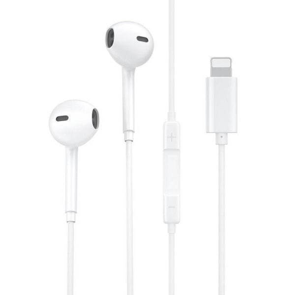Lightning Wired in-ear hörlurar handsfree iPhone X/11/12/13/14 white