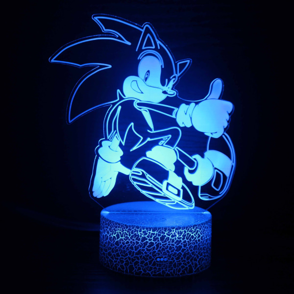 3d nattlampa Sonic boy Sonic färgglada touch led bord Black Base: Colorful Touch ZB-2623