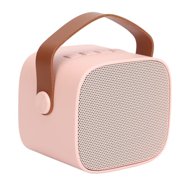 Kannettava Mini Karaoke Bluetooth-kaiutin 2 langattomalla mikrofonilla - Vaaleanpunainen