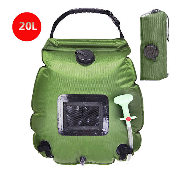20L utomhus solvattensäck Camping badväska green