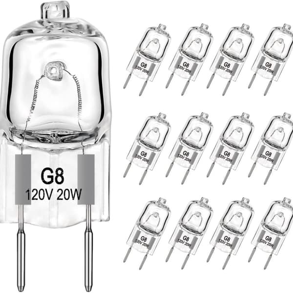 G8 Halogenlampor 20W 120V - Varmvitt ljus - 20-pack