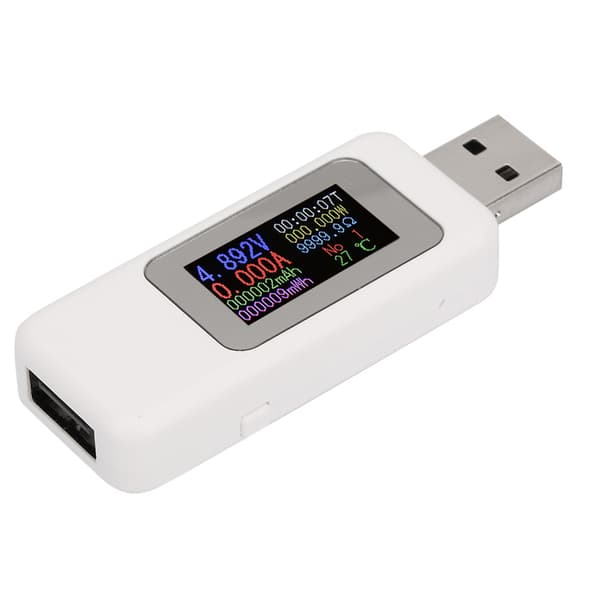 LCD USB-testare Digital Voltmeter Ammeter Spänningsmätare DC 4-30V Vit