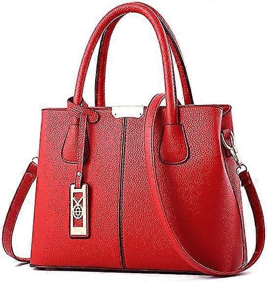 Damväska handväska Läder Crossbody Väskor och Handväskor för Kvinnor Red