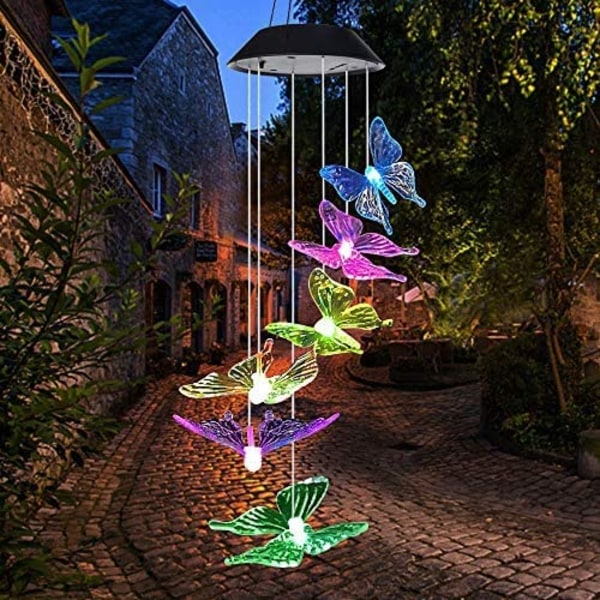 Wind Chime, Solar Lights Chimes, Butterfly Wind Chimes Butterfly