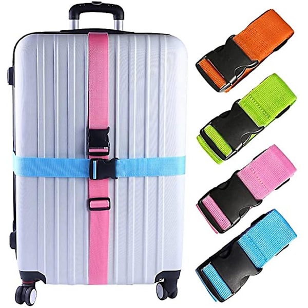 2-pack Bagagebälte Resväska Bredd Justerbart packningsbälte 188x5cm