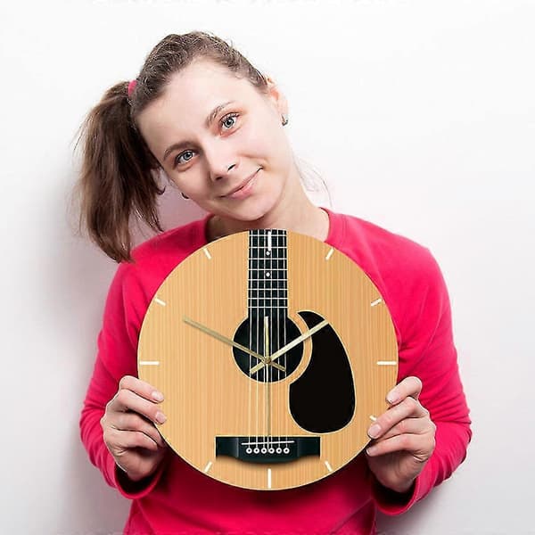 Gitarrväggklocka Instrument Väggklocka För Kök, Vardagsrum Och Sovrum Väggdekoration