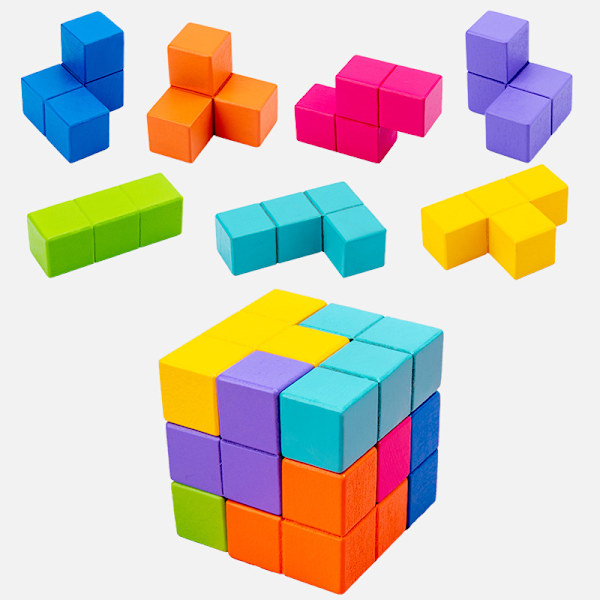 Tetris barns tänkande Rubiks kubbyggstenar