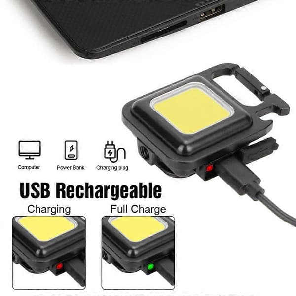 Mini Utendørs USB Nøkkelringlys COB Arbeidslys Bilreparasjonslys Hjem Nødlys