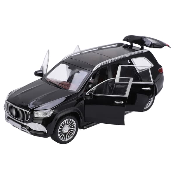 1/24 Modelbiler Legering Diecast SUV-model Køretøjslegetøj med Lyd og Lys til Børns Legetøjsamling Sort
