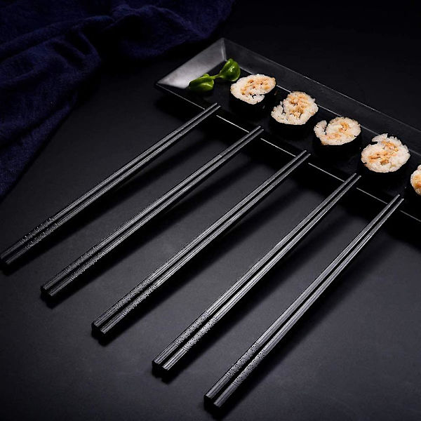 10 par ätpinnar Set Alloy ätpinnar Svart mönster ätpinnar