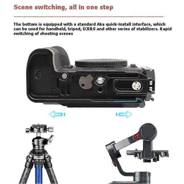 Quick Release L-plade til Nikon Z5II/Z6III kamera video rig ergonomisk håndgreb L-formet udvidelsesramme Black