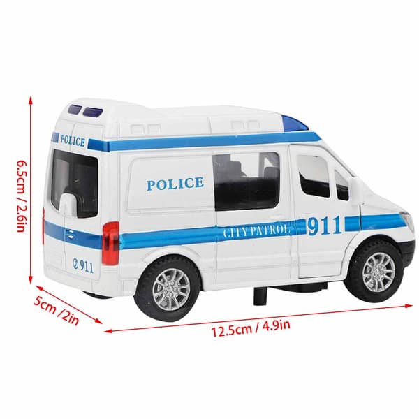 132 Skala Legering Ambulance Bil Legetøjsmodel med Lyd og Lys Blå