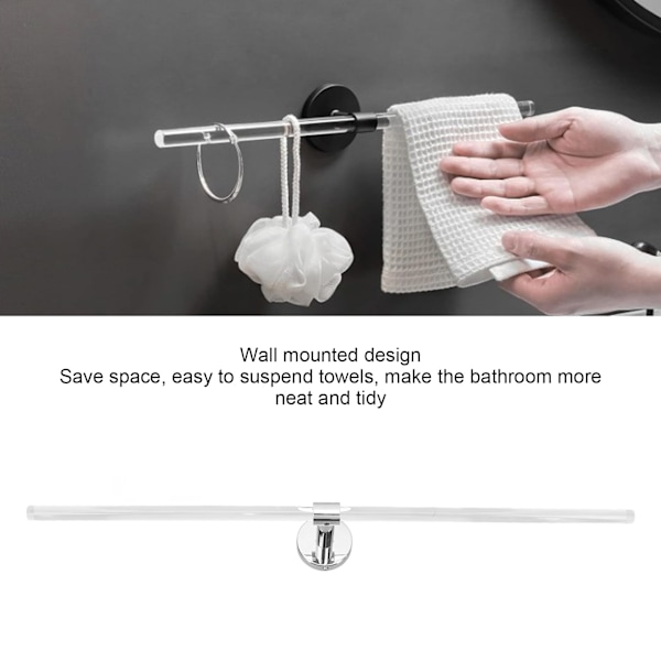 50 cm minimalistisk väggmonterad handdukshängare i akryl för hem- och hotellbadrum