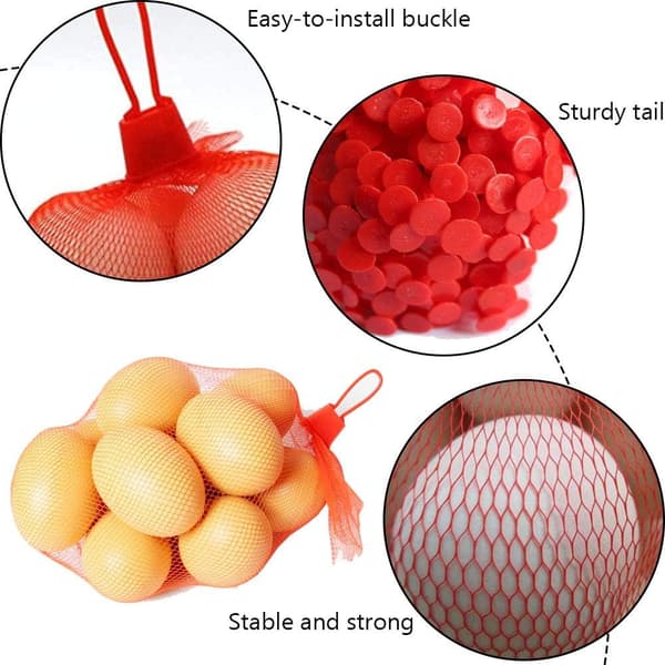 Plastnetpose, (rød) 30 cm 100 stk genanvendelig netpose, frugt a