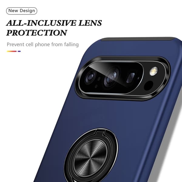 Til Pixel 10 Pro / Pixel 10 Deksel Hybriddeksel med Fingerring - Blå Dark blue blue