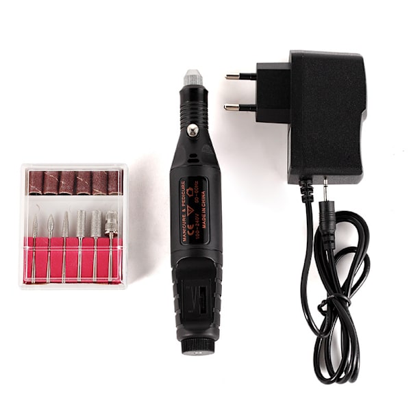 Elektrisk nagelborrmanikyr och pedikyrvårdsset black