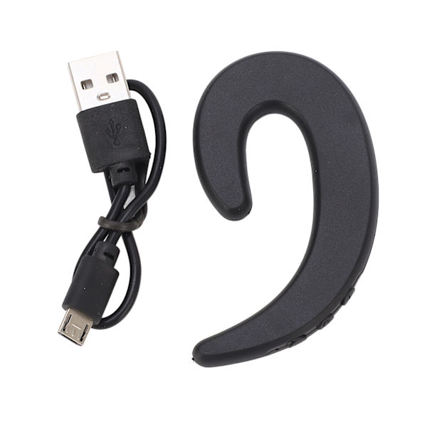 Trådløst Bluetooth ørekrog headset med mikrofon, sort