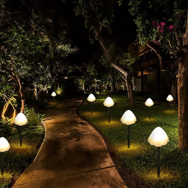 Solar Garden Lights Outdoor, Solar Mushroom Lights 10 LEDs Warm White