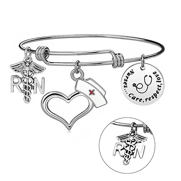 Sjuksköterska medicinsk omvårdnad examen symbol Charm armband armband