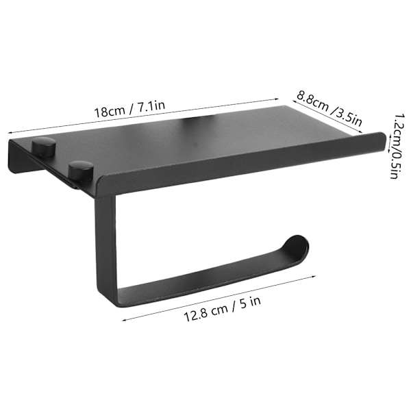 Veggmontert Sort Rom Aluminium Papirhåndkle- og Tørkepapirhylle for Bad