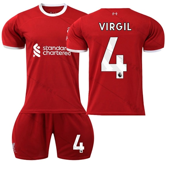 21/22 Liverpool Home Salah Football Shirt Training Kits VIRGIL NO.4 26 (140-150)