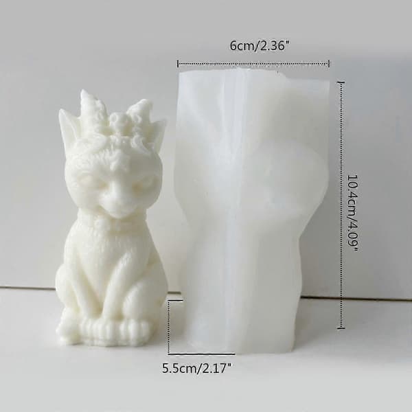 3D Katteformet Stearinlys Silikoneform til DIY Håndlavede Stearinlys Ornamenter Form Håndværk Fremstillingsværktøj Bageform wings kitten