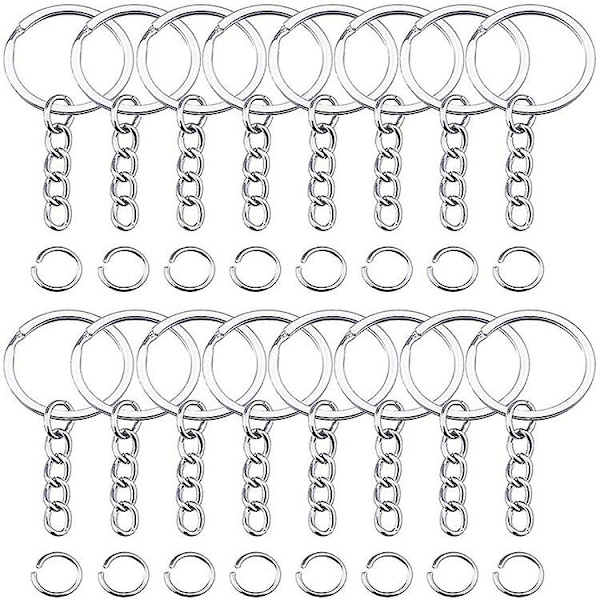 100 kpl pyöreät avaimenperät metalliset litteät avaimenperät 25/30 mm irtotavarana askarteluihin pyöreä lahja 25mm