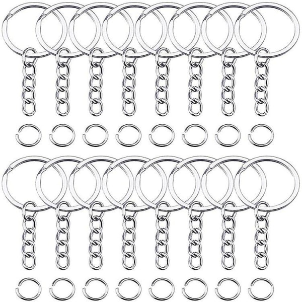 100 kpl pyöreät avaimenperät metalliset litteät avaimenperät 25/30 mm irtotavarana askarteluihin pyöreä lahja 30mm
