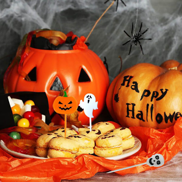 100 stk Halloween plast tannpirkere kake frukt plukke frukt gaffel