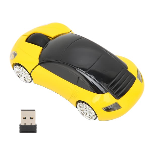 2,4 GHz trådlös bilmus, Plug and Play, batteridriven 3D-sportbilsdatormus för Windows