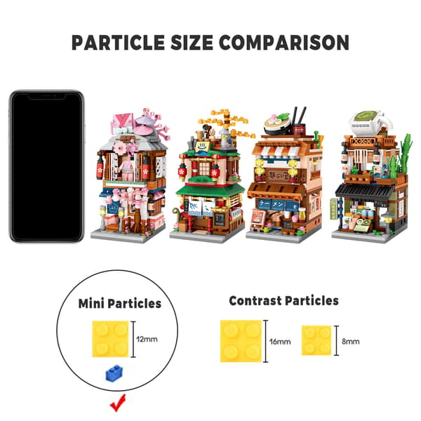 Japanska Gatuvy-Butikstenar, Mini DIY Byggstenar Modellbyggset Leksak (Matcha Butik)
