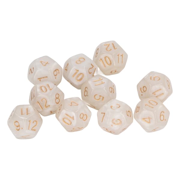 40 stk. polyhedriske terninger, klare tal, vandtætte, forhindrer oxidation, 12-sidede terninger sæt til spilundervisning, hvid