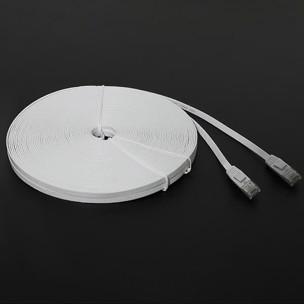 30m Cat6 fladt Ethernet-kabel 100ft slankt LAN-netværkskabel til internet valkoinen