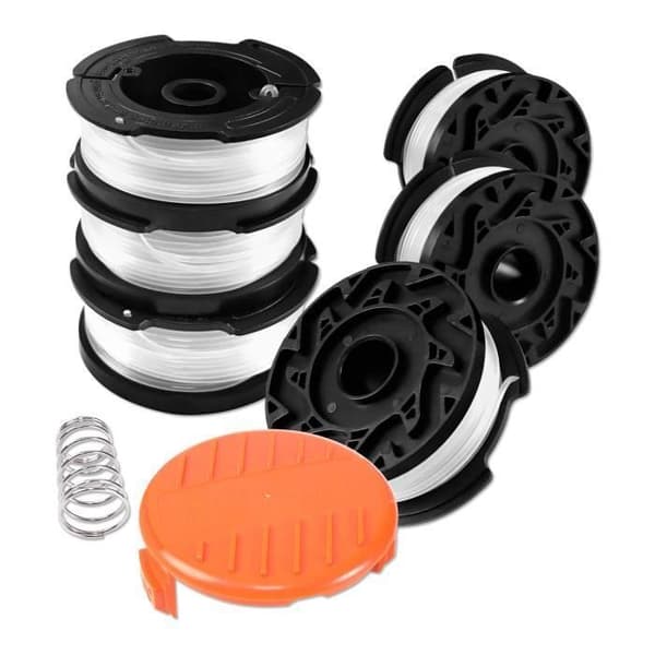 Trådspole for Black and Decker trimmere, 12 trådspoler, 3 spoledeksler og 3 fjærer.