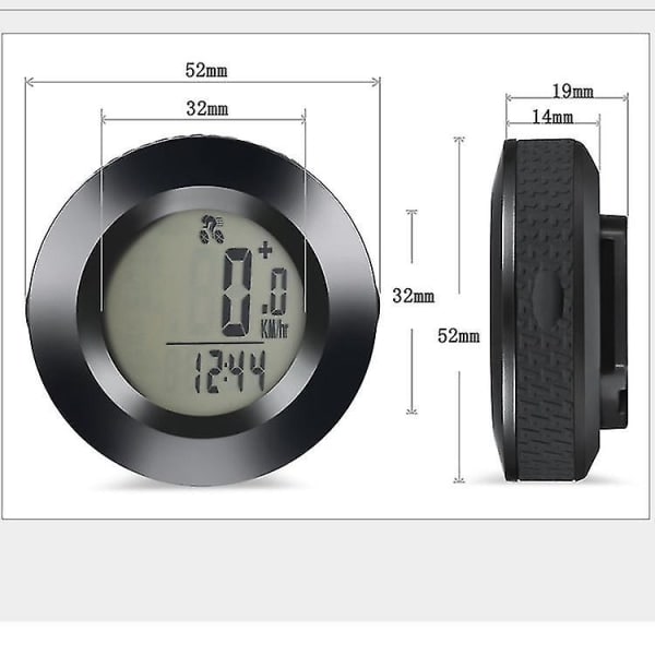 Vandtæt trådløst speedometer med 3-farvet baggrundsbelysning