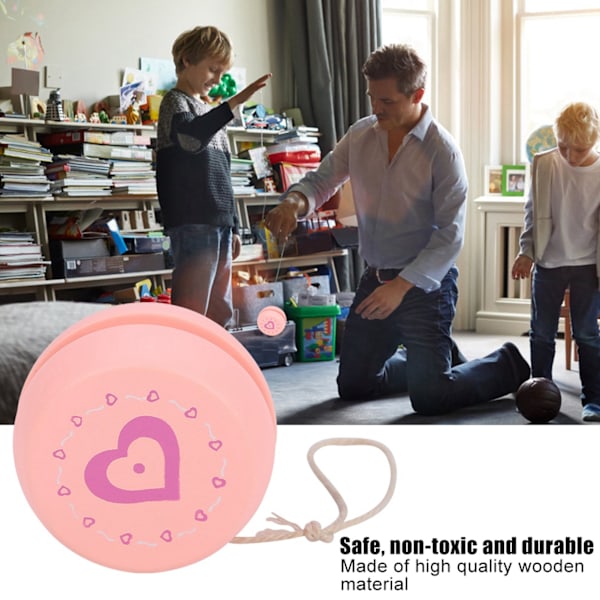 Förtjusande Jojo-leksak i trä med roliga tecknade motiv