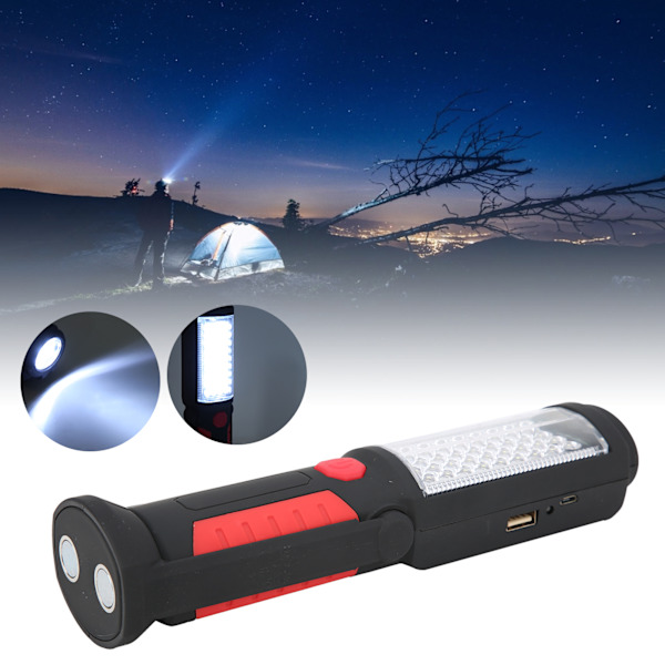 Ladattava kannettava USB LED-taskulamppu retkeilyyn, vaellukseen ja työpajatoimintaan