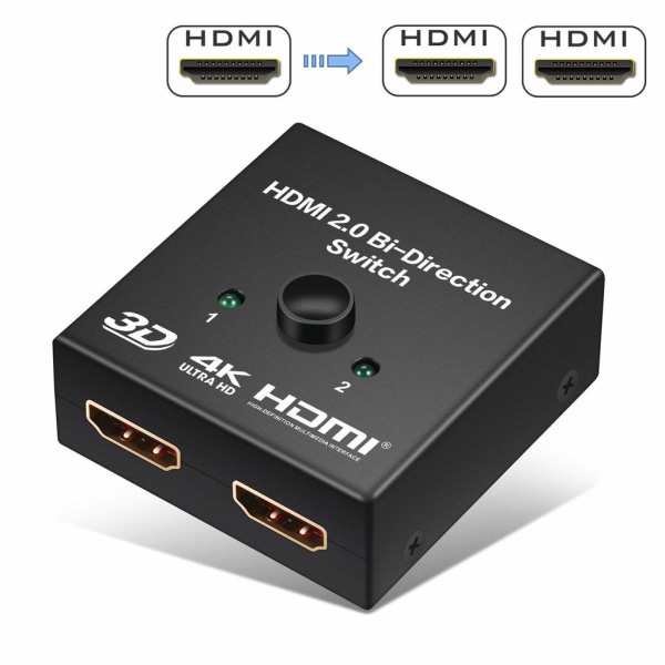 HDMI dubbelriktad splitter/switch 2x2