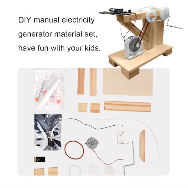 DIY Håndsving Generator Kit Pædagogisk Håndværkslegetøj til Børn