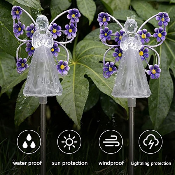 2 Pakke Vanntette LED Solcelle Hagelys for Utendørs Halloween & Juledekorasjon