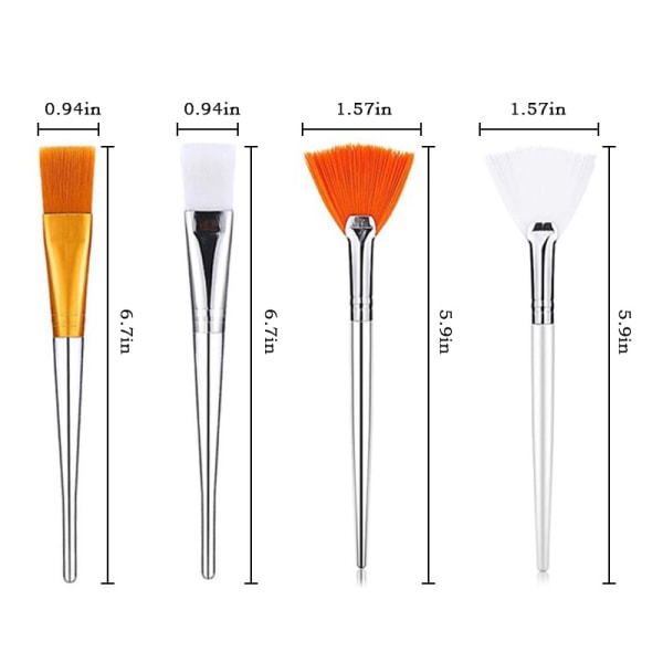 3/4 st Makeup Tools DIY Mask Brush Set Mjuk applikatorborste WT3