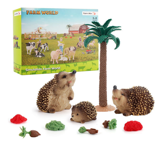 Djur miniatyr figurer modell, varelser leksak figurer Set hedgehog